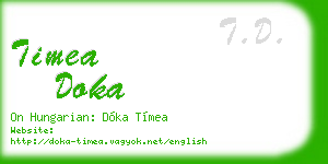 timea doka business card