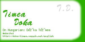 timea doka business card